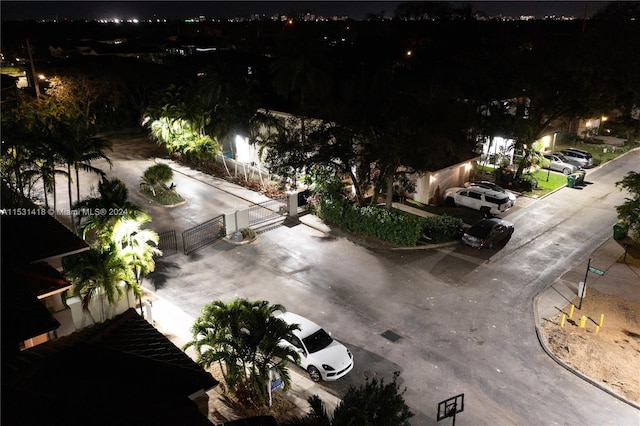 view of aerial view at twilight