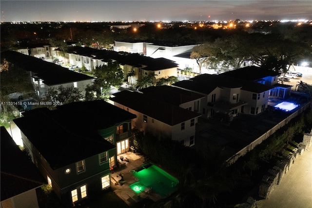 view of aerial view at night