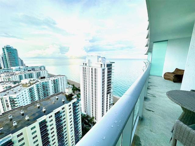 balcony with a water view