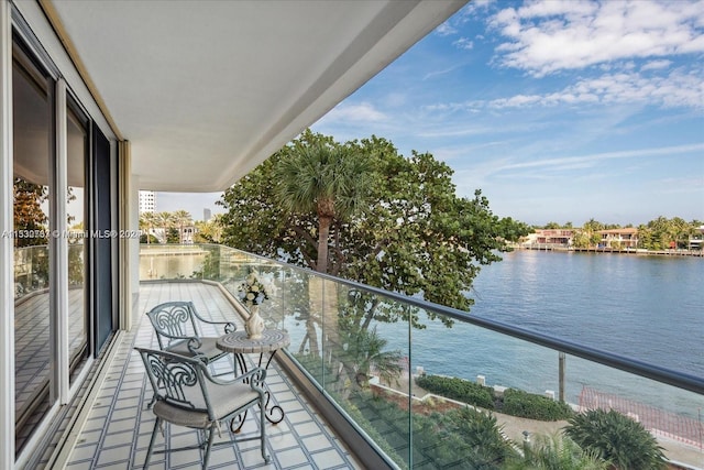 balcony with a water view