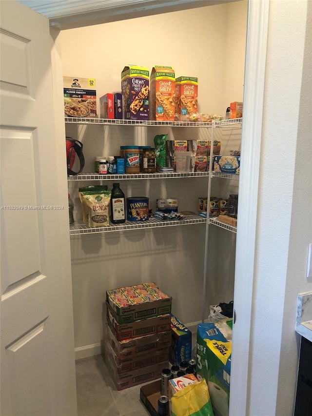 view of pantry