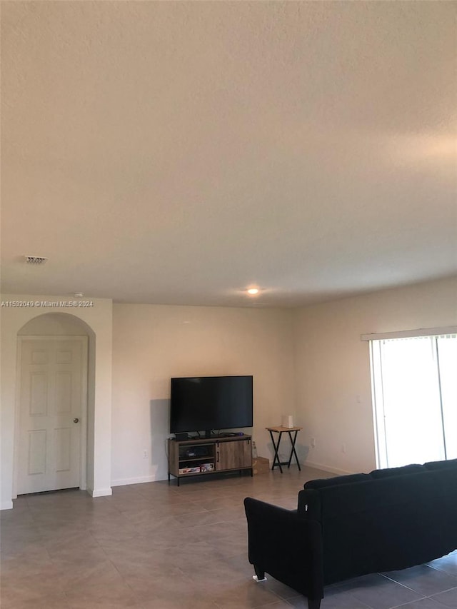 view of tiled living room