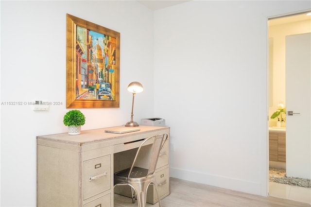 office space featuring light hardwood / wood-style floors