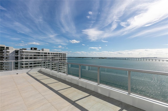 balcony with a water view