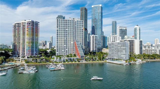 view of city featuring a water view