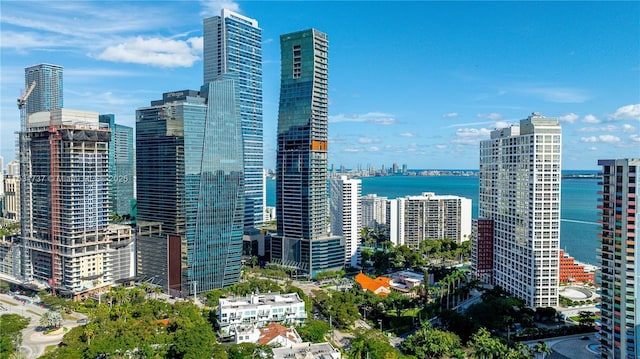 view of city featuring a water view