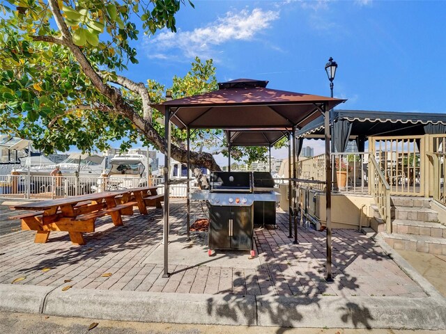 view of patio with a gazebo