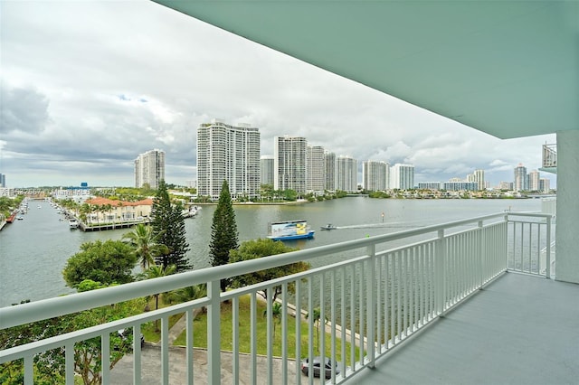 balcony with a water view