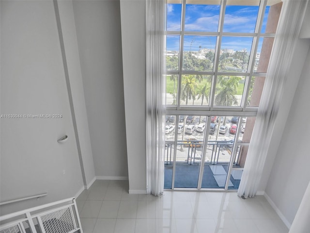 entryway featuring light tile floors