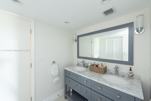 bathroom featuring double sink vanity