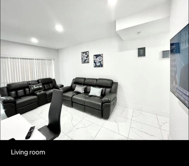 view of tiled living room