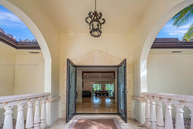 doorway to property with french doors