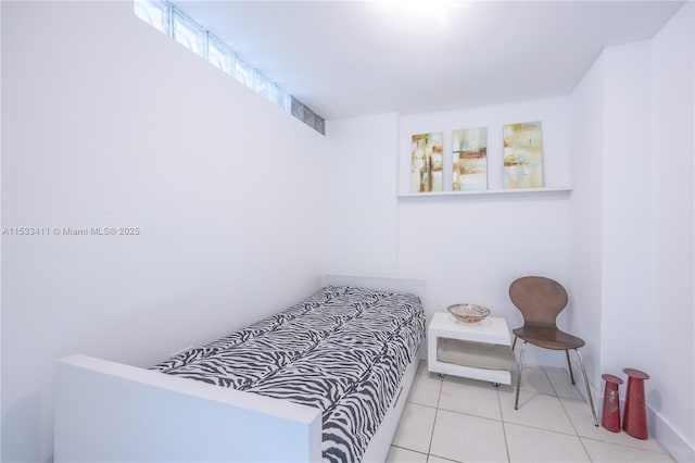 bedroom with tile patterned flooring