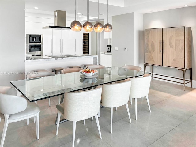 dining room with a baseboard radiator