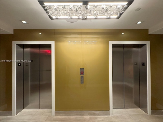 hall featuring elevator