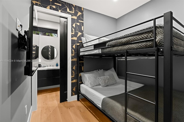 bedroom featuring light hardwood / wood-style flooring