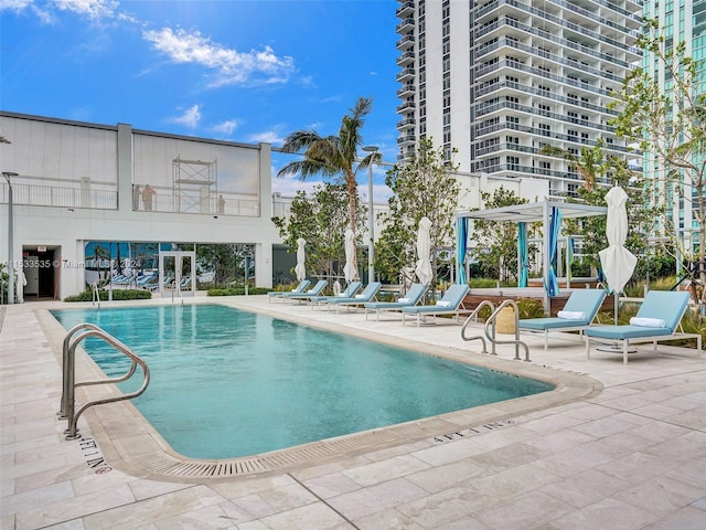 view of pool with a patio