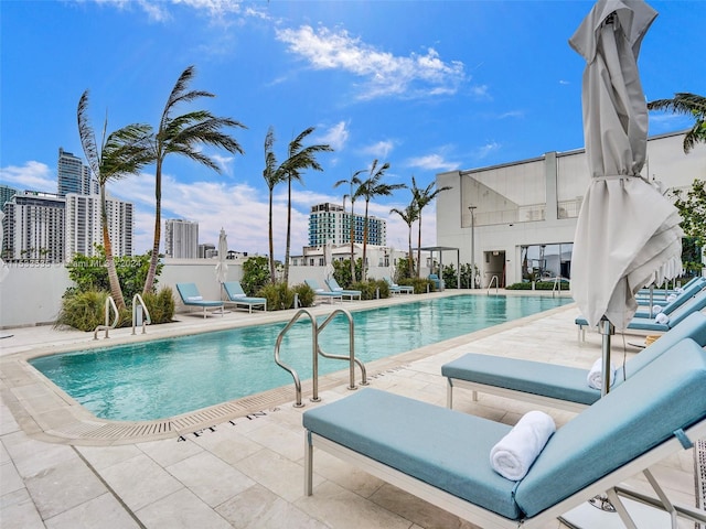 view of pool with a patio