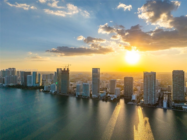 view of city with a water view