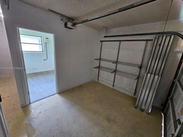 basement with a textured ceiling