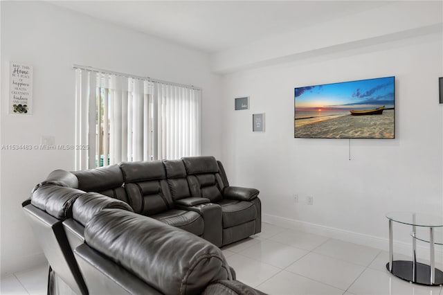 view of tiled living room