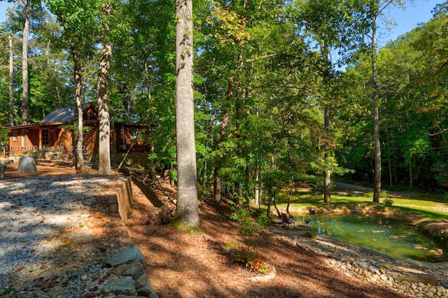 view of yard featuring a water view