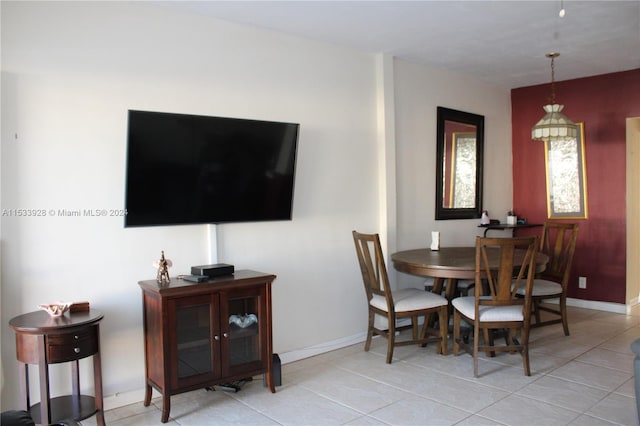 view of tiled dining area