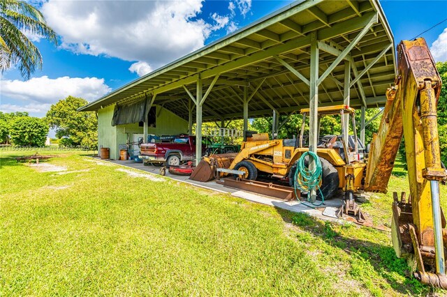 exterior space with a yard