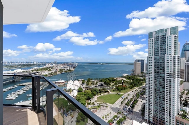 balcony with a water view