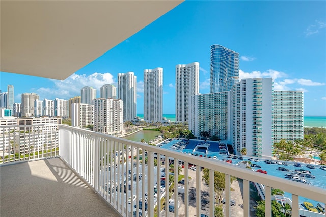 balcony with a water view