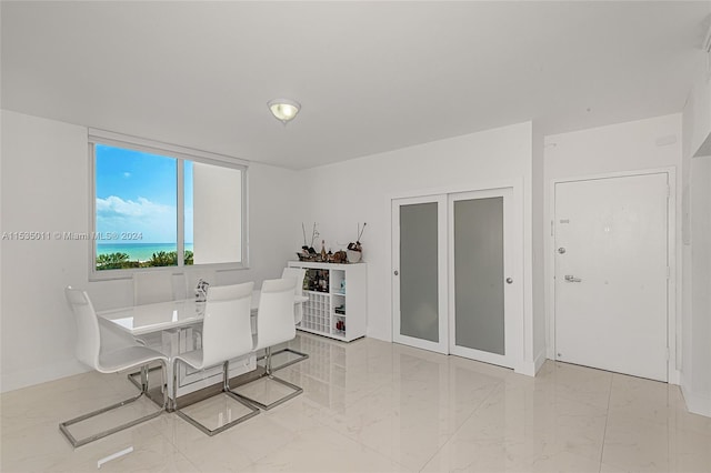 view of tiled dining room