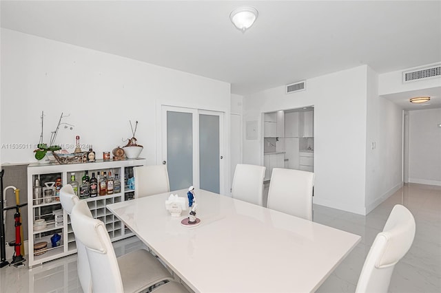 view of tiled dining room