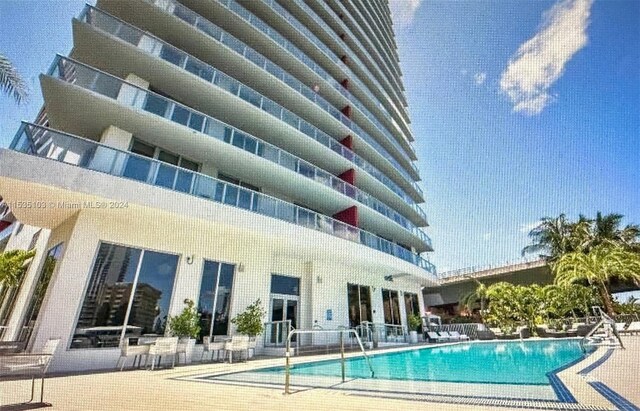 view of pool featuring a patio area