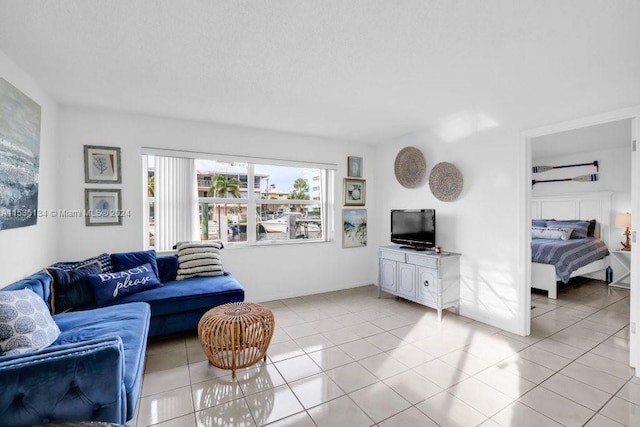 view of tiled living room