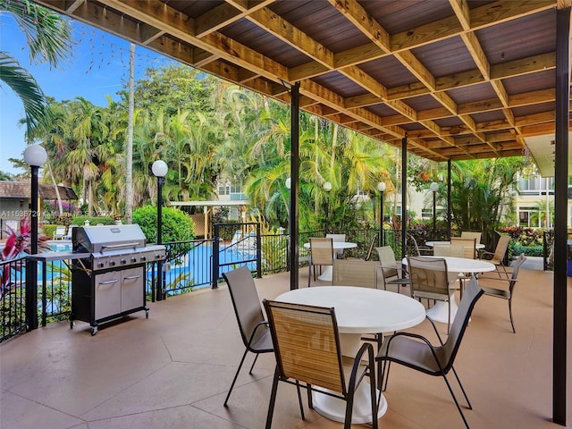 view of patio with grilling area