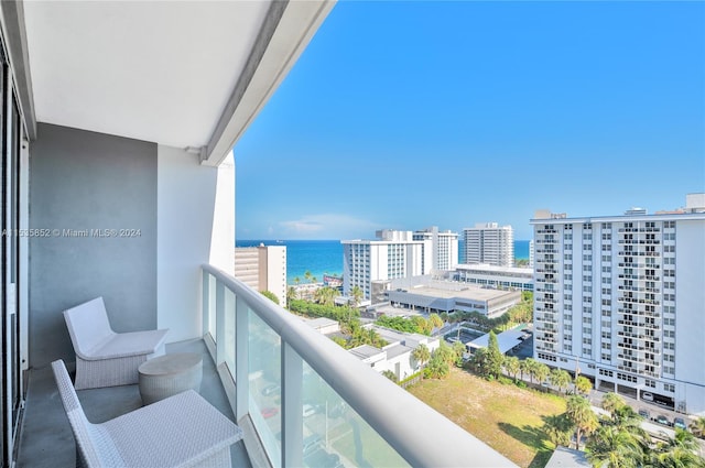 balcony with a water view