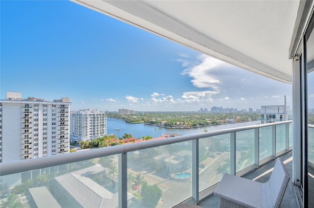 balcony with a water view