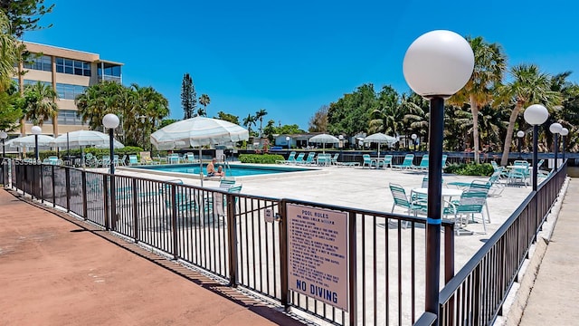 view of pool featuring a patio area