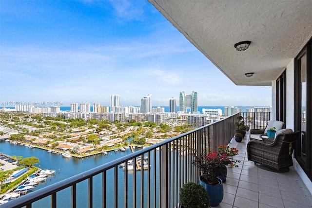 balcony with a water view