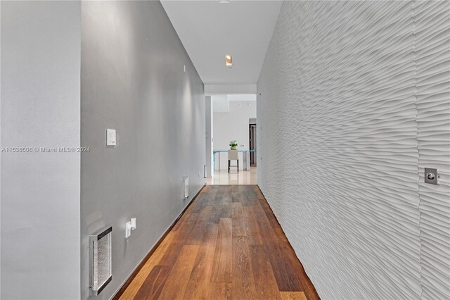 hall featuring wood-type flooring