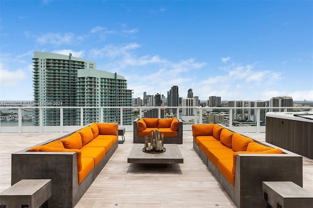 deck featuring outdoor lounge area