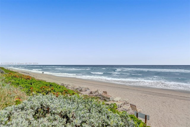 view of water feature featuring a beach view