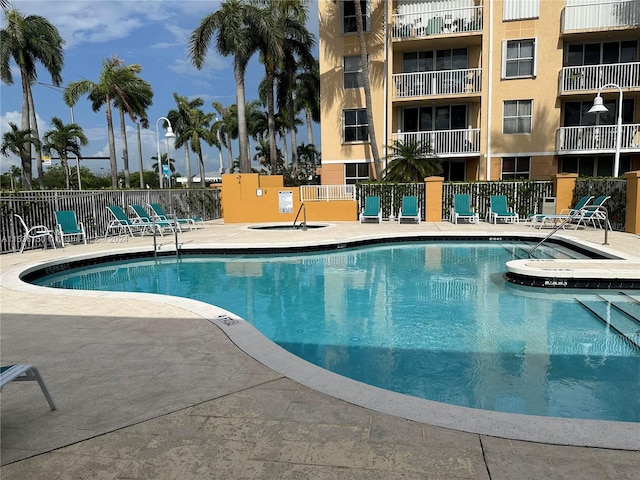 view of pool with a patio area