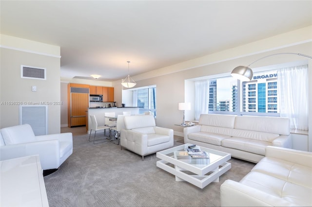 view of carpeted living room