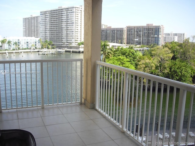 balcony with a water view