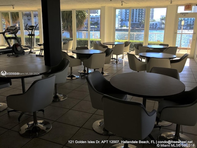 view of tiled dining room