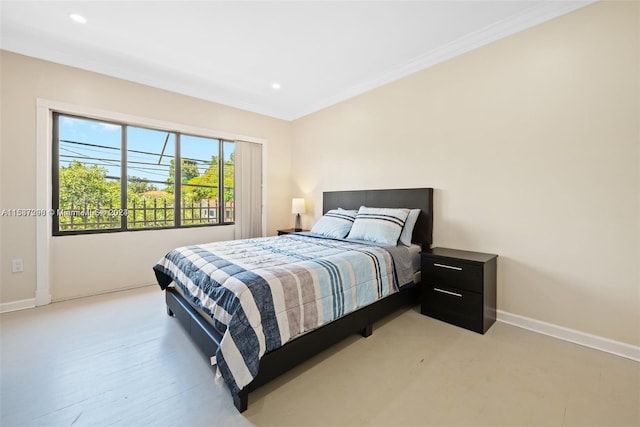 bedroom featuring ornamental molding