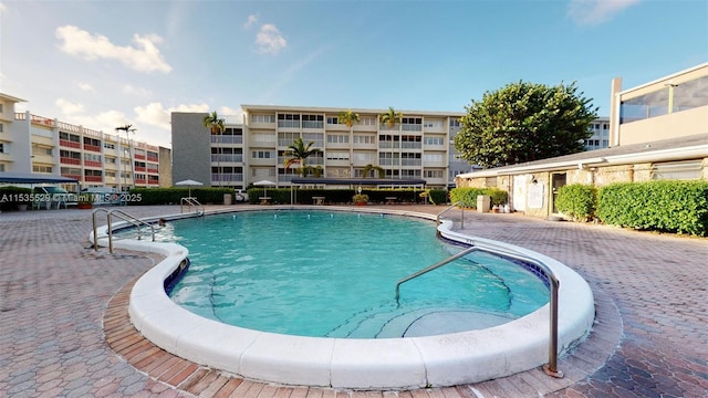 view of pool with a patio area