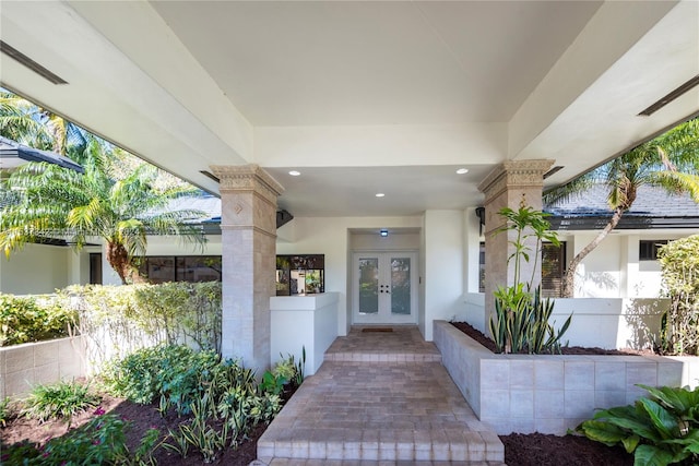 entrance to property with french doors