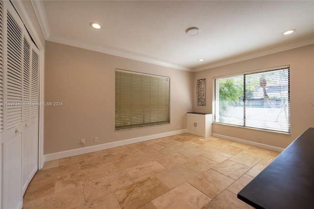 interior space with ornamental molding